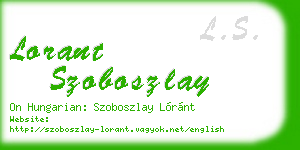 lorant szoboszlay business card