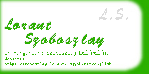 lorant szoboszlay business card